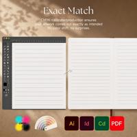 Carnet de notes académique ligné vintage personnalisé en cuir PU marron A5 avec reliure rigide et bande élastique