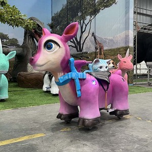 एलईडी लाइट और संगीत के साथ टॉडलर्स के लिए इंटरैक्टिव इलेक्ट्रिक हिरण की सवारी-ऑन कार - Product Image 2