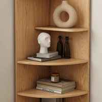 Armoire d'angle murale en bois massif Table console de ménage de petite taille avec étagère d'angle Tables de console d'angle murales