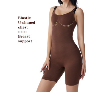Body moulant pour femmes, vêtement moulant sans couture, col rond, contrôle du ventre - Product Image 4