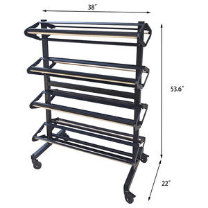 منظم متحرك أفقي متين من JH-Mech يسع حتى ثماني أجهزة، مثالي للجزارين، رف معدني للفائف الورق مع عجلات - Product Image 2