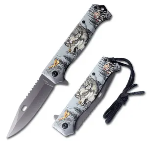 custom harden utility folding hunting camping stainless titanium knife