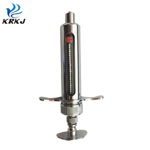CETIA KD204調整可能牛<span class=keywords><strong>100</strong></span> <span class=keywords><strong>ml</strong></span>ルアーロック金属ワクチン注射器20ml家畜用 - Product Image 3