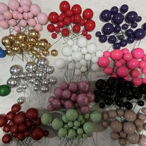 ลูกบอลโฟมกลิตเตอร์ปลอมสำหรับตกแต่งหน้าเค้ก ของตกแต่งเค้กพลาสติกทรงกลม สำหรับงานวันเกิด ใช้ภายในอาคาร - Product Image 6
