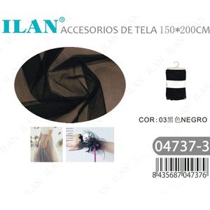 Tessuto in pizzo nero ILAN 150x200cm per accessori abito da sposa - Product Image 2
