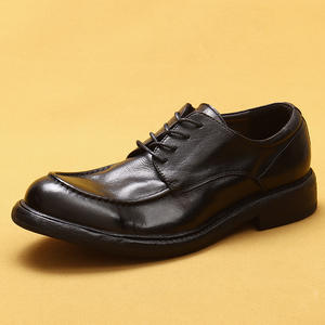 Chaussures Oxford en cuir de vachette à semelle épaisse avec finition lisse, chaussures en cuir décontractées et formelles, nouvelles chaussures pour hommes en cuir véritable de haute qualité - Product Image 5