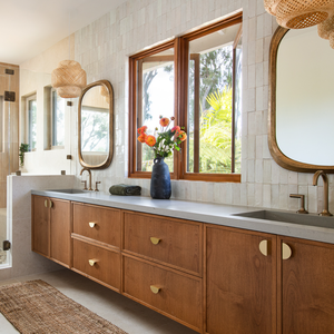 Mueble de Baño Moderno de Madera de Nogal, Resistente al <span class=keywords><strong>Agua</strong></span>, para Apartamento, Diseño Interior Integral, Material de Construcción Personalizado - Product Image 3