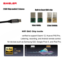 Cable de Audio Y-Splitter 2 en 1 de 5FT con Conectores Lightning y USB-C a TS de 6.35mm, Pin Chapado en Oro, para Escenario, Conciertos, DJ