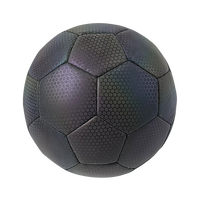 Holografischer reflektierender Fußball, Größe 5, reflektierender, leuchtender Ball für Nachtspiele und Training, strapazierfähiges PU-Leder, cool