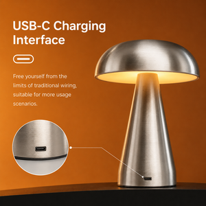 <span class=keywords><strong>Lampe</strong></span> de table sans fil Hotsale en métal doré nordique, forme champignon, avec contrôle tactile et 3 couleurs de lumière, pour décoration moderne de la maison - Product Image 4