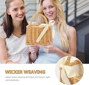 Bolsas Transparentes para Flores, para Ramos del Día de la Madre, Cesta Circular de Mimbre Vacía, Elegante Florero Vacío, Idea de Regalo - Product Image 3