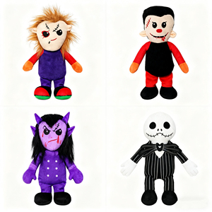 Divertente e Creativo Peluche Super Morbido in Rete di Halloween, Bambola Cartoon <span class=keywords><strong>Jack</strong></span> <span class=keywords><strong>Skellington</strong></span>, Lisa Pumpkin, Giocattolo Natalizio Bianco ODM Antistress - Product Image 1