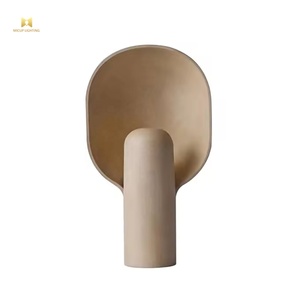 Lampe de table en résine LED blanche créative à prix réduit, blanc sable et brun au choix, lampes d'art pour la maison - Product Image 5