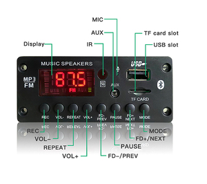 Placa decodificadora de MP3 inalámbrica 5,3 de 12V, módulo de reproductor de MP3 de plástico con USB, TF, FM, llamada de Radio, soporte FLAC para coches, Kit de coche - Product Image 2