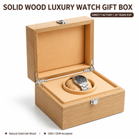 Boîte de présentation de montres en bois massif écologique de haute qualité avec charnières en métal antirouille pour montres