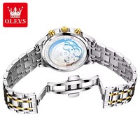 Neue OLEVS 6621 Herren Automatik Sport Chronograph Uhr Wasserdichte Business Fashion Armbanduhr mit Edelstahl band Relogio