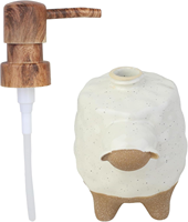 Distributeur de savon en céramique en forme de chèvre avec pompe, flacon de lotion mignon en forme d'animal de dessin animé, idéal pour la salle de bain