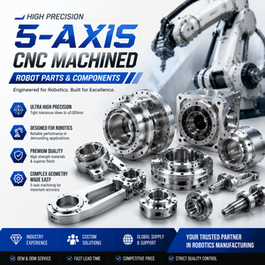 ชิ้นส่วนหุ่นยนต์ที่ผลิตด้วยเครื่อง CNC อลูมิเนียมและสแตนเลสแบบกำหนดเอง ความแม่นยำสูง คุณภาพระดับ OEM บริการงานกัด งานกลึง และงานตัดเฉือน - Product Image 1