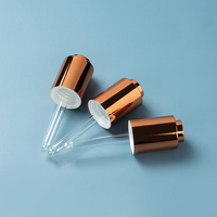 Compte-gouttes à bouton-poussoir en or 20/410 pour bouteille en verre cosmétique
