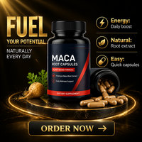 Capsules d'extrait de racine de Maca noire personnalisées OEM, pour augmenter l'énergie et la vitalité des hommes, complément alimentaire pour la santé masculine