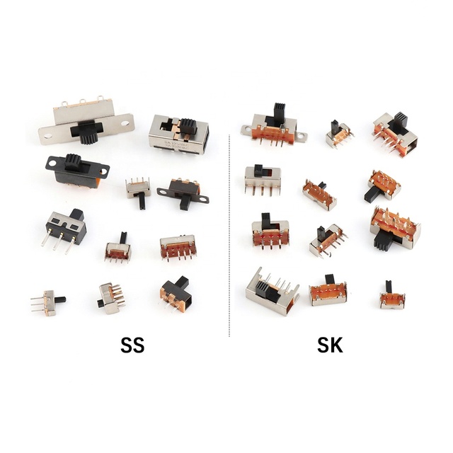2/3/4 Position Slide Switches Single Double Rows 3/4/6/8 Pins Vertical Right Angle Smd Type on Off Spdt Dpdt Sldie Switches