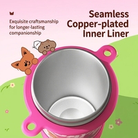 Bouteille isotherme portable en acier inoxydable 304 de 600 ml pour enfants, motif dessin animé Kawaii, sans BPA, maintien thermique 12-24h