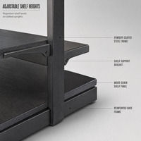 Étagère de présentation double face robuste noire pour magasin d'alimentation et commerce de détail