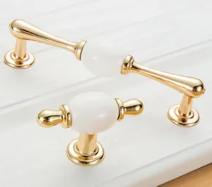 Gagang Tarik Eropa dari Paduan Seng Warna Emas untuk Furnitur Lemari Laci Gagang Pintu Kabinet Dapur Ruang Tamu Sekolah Hotel Tahan Lama - Product Image 6
