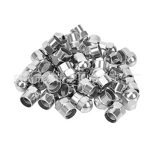 Chrome Plated Hex Valve <b>Cap</b> 13mmx10mm Universal Tubeless Tire <b>Dust</b> Cover With Gasket For Car Repair - Product Image 2