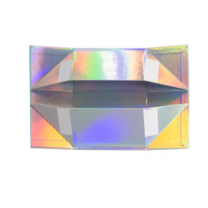 Luxurious Fancy Holographic Colored A4 Deep-size Cardboard Gift Box Magnetic Closure Recycled <b>Materials</b> Embossing Sponge Lining - Product Image 6