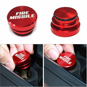 Jiax Car Cigarette Lighter Cover Red Aluminum Alloy Round Decorative <b>Dust</b> Cover With Eject Logo For Auto Interior - Product Image 4