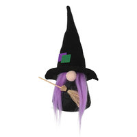 Décorations d'Halloween : Adorables sorcières, chauves-souris, gnomes sans visage, poupées fantômes en tissu floqué, style européen, ornements de fête