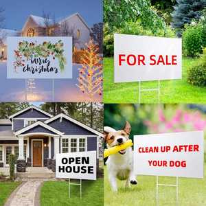 Panneaux de jardin en polypropylène ondulé personnalisés en usine, 18x24, pour la cour, la pelouse, la publicité extérieure, impression couleur UV, avec piquets en H - Product Image 2