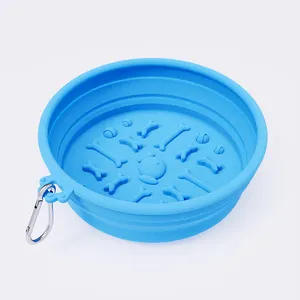 批发可折叠狗碗便携式宠物猫硅胶碗配件宠物食品给水便携式旅行碗