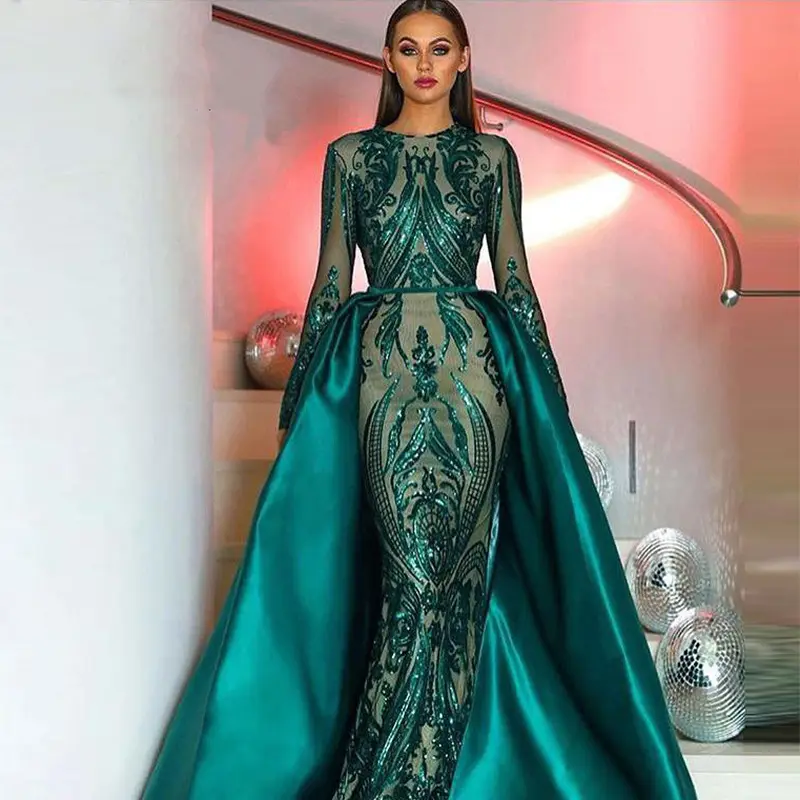 2022 dress mother dress sequins lace fishtail skirt detachable two-piece party adult ceremony
