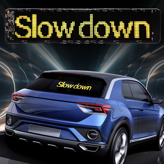 Smart App Led Flexible Film Display Screen Car Rear Window Advertising Light Led Display Sign Board Led Matrix Panel Car Sign
