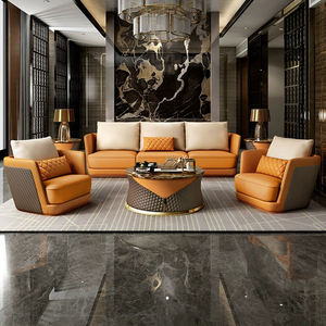 ชุดโซฟาหนังสไตล์อิตาลีสุดหรู ดีไซน์ทันสมัย เฟอร์นิเจอร์ห้องนั่งเล่น โซฟาพนักพิงต่ำ 1 2 3 ที่นั่ง ชุดโซฟาแบบแยกส่วนเพื่อความสบาย - Product Image 1