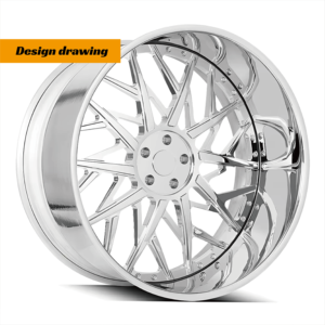 Diseños 3D para Ruedas de 2 Piezas con Borde Profundo, Llantas Cromadas con Radios Dorados, 2/3 Piezas, 22, 24, 26 Pulgadas para Corvette, Camaro, <span class=keywords><strong>Challenger</strong></span> - Product Image 3