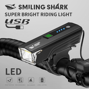 Luz Delantera para Bicicleta Smiling Shark, LED Recargable por USB, Luz de Ciclismo IPX4 de Aleación de Aluminio, 4 Modos - Product Image 1
