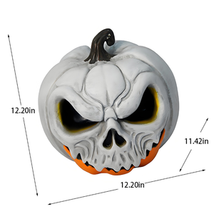 Estatua <span class=keywords><strong>de</strong></span> Calabaza Blanca <span class=keywords><strong>de</strong></span> Resina con Luz, Decoración <span class=keywords><strong>de</strong></span> <span class=keywords><strong>Halloween</strong></span> para Exteriores con Temática <span class=keywords><strong>de</strong></span> Casa Embrujada - Product Image 3