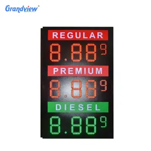 大甩卖美国正规加油站LED价格变动标志7段LED显示屏面板路缘侧加油站价格显示