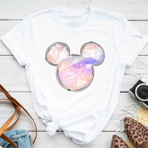 Camisetas deportivas informales de manga corta con estampado de dibujos animados para mujer, camiseta de entrenamiento holgada para chica - Product Image 3