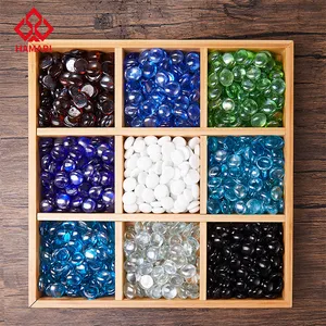 Low Price Wholesale White Blue Silver Flat Glass Beads Transparent Ornaments