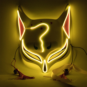 Mascarilla LED de PVC para fiesta de <span class=keywords><strong>Halloween</strong></span>, Cosplay, fiesta, Kitsune Fox - Product Image 6