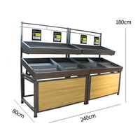 Hete Verkopende Metalen Vitrine Rack Supermarkt Groente En Fruit Display Plank