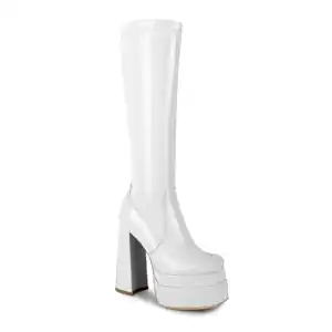 WETKISS Neue Styles Plus Size 12 High Heel Party Stiefel Kniehohe Stretchy Stiefel Double Platform Stiefel für Night Club