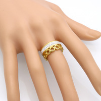 Bague de personnalité européenne et américaine en acier inoxydable, motif cercle à l'infinité porte-bonheur, double rangée de pierres taillées, tendance