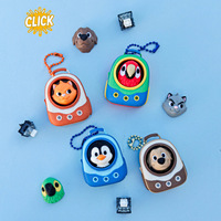 Wholesale Kawaii Pet Carrier Mechanical Switch Fidget Clicker Stress Relief Toy Cute Animal Backpack Keychain for Kids