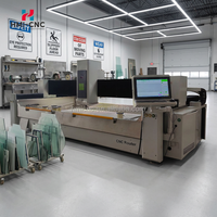Machine de bordage automatique de verre CNC HMI avec moteur en acier pour perçage, fraisage, zinguage, rainurage et chanfreinage