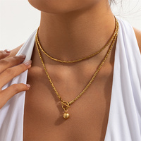 Colliers tendance en acier inoxydable plaqué or 18 carats avec pendentif boule pour femmes, vente en gros, accessoires de cou étanches, cadeaux